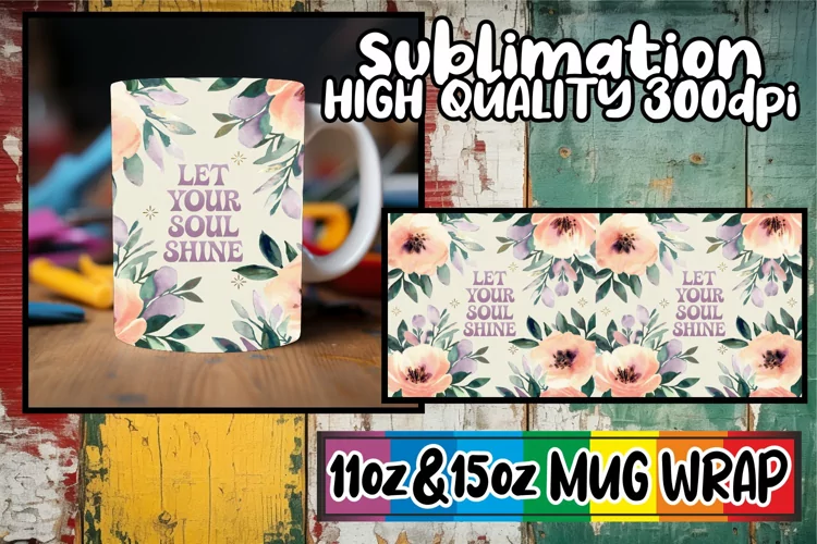 Unique sunsets 11oz 15oz sublimation wrap, Flower Quote