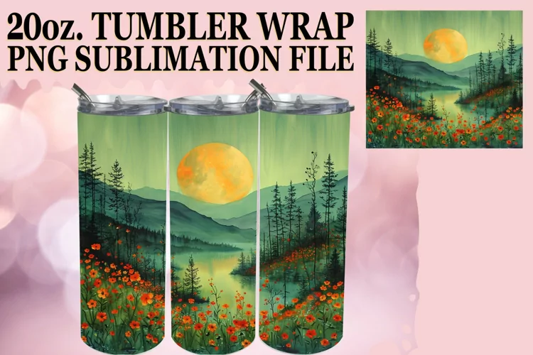 Charming Springtime Meadow of Flowers Tumbler Design