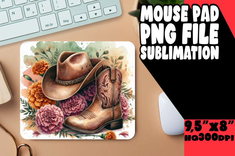 cheerful mouse pad Inspirational PNG, Western