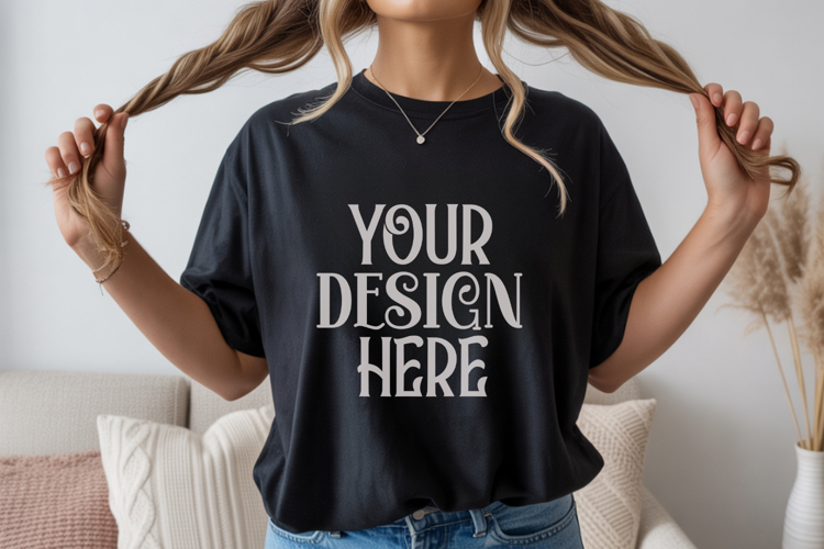 Black Gildan 18000 Sweatshirt Mockup,G18000 Crewneck Sweatsh