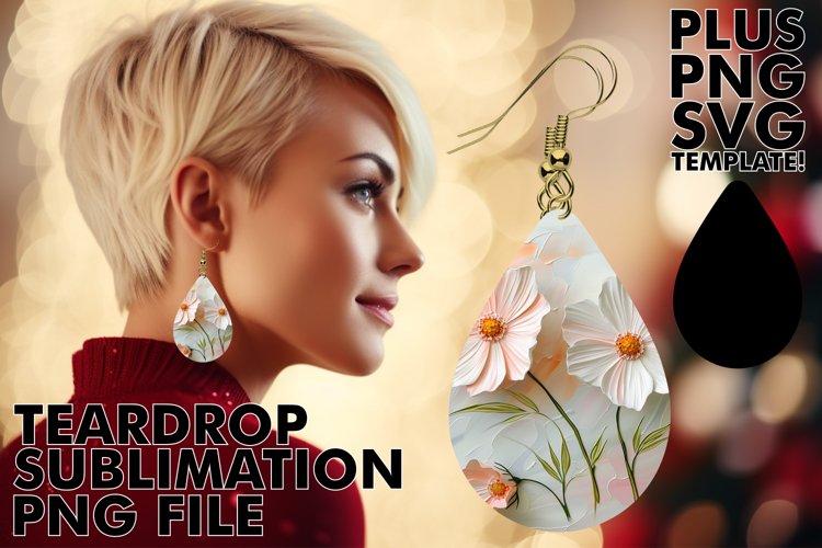 Glossy Floral Sparkle Teardrop Earring Summer Bliss
