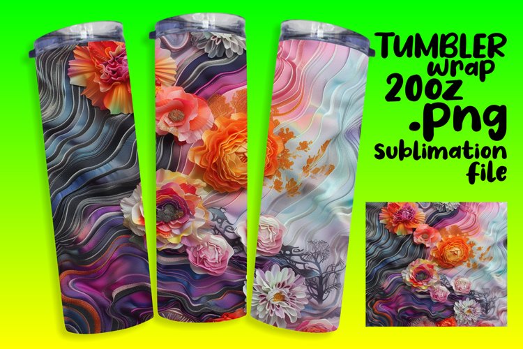 Funky Color Burst Sublimation Tumbler Wrap example image 1