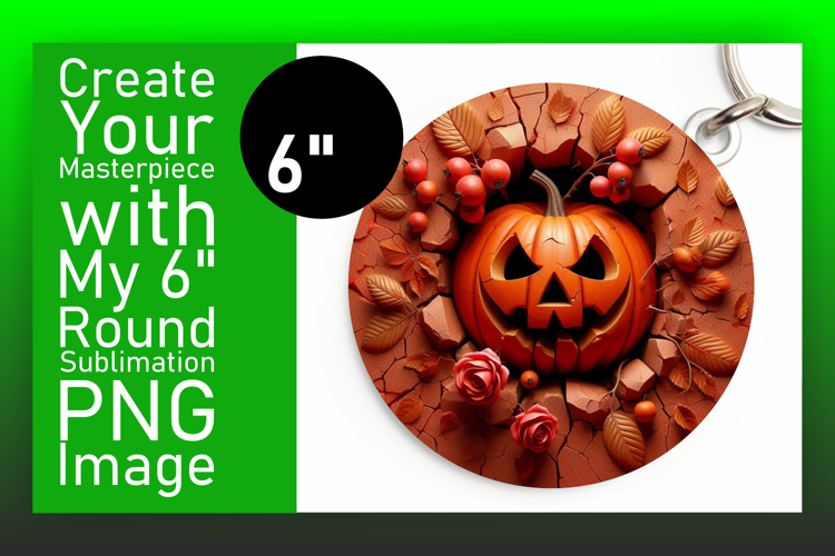 Lovely Round Design for Keychains , 3D Pumpkin