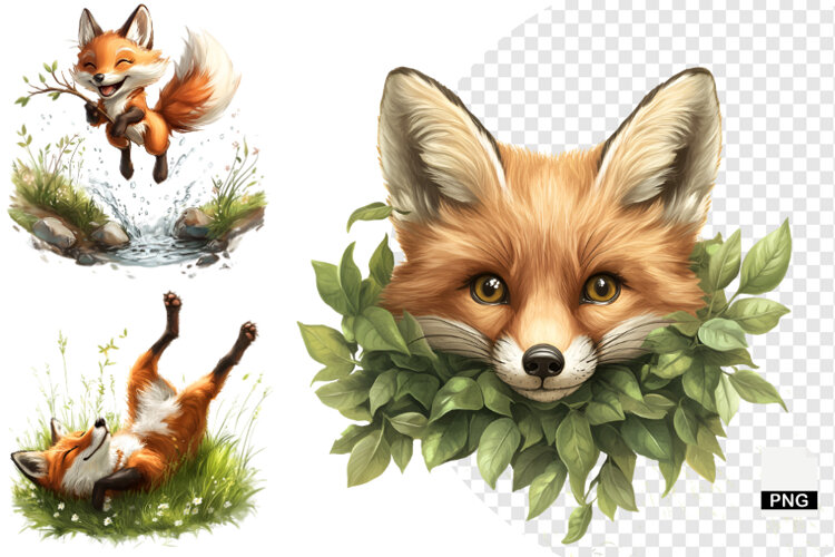 Autumn Fox Clipart example image 1