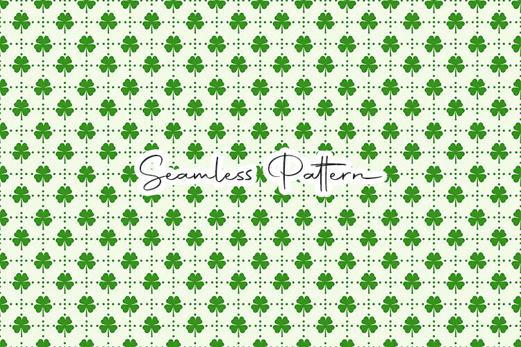 Dainty Green Clover Dot Pattern - Leprechaun & Clovers