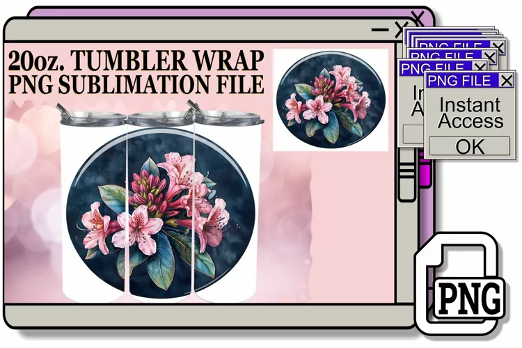 Spring Blossom Denim Tumbler Wrap 20oz