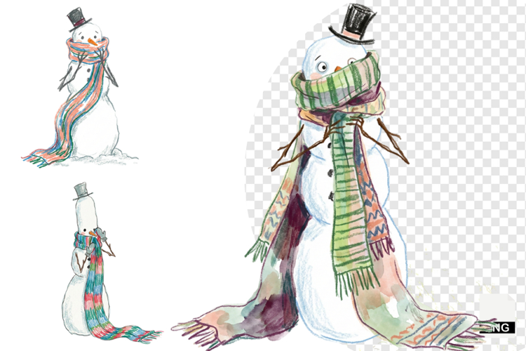 Whimsical Snowman PNG