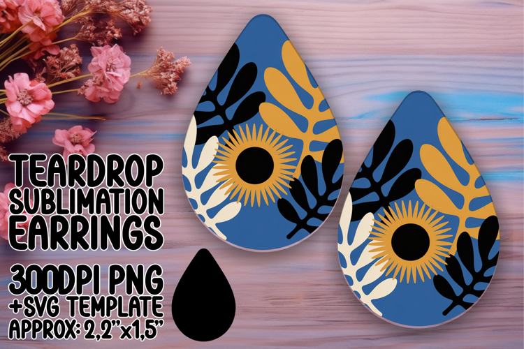 Fresh Teardrop Earrings Design PNG , Flowers