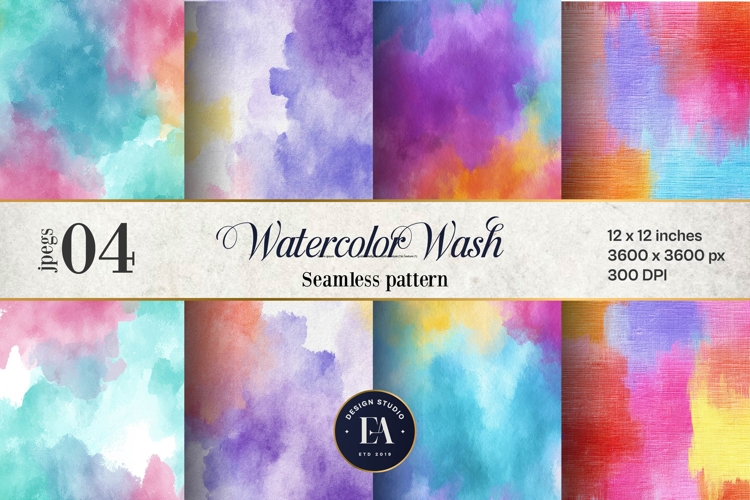 Watercolor Wash Digital Paper | Seamless Rainbow Texture