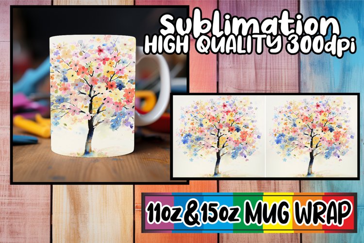 Tranquil Blossoms Haven Mug Wrap - Sublimation 11oz 15oz example image 1