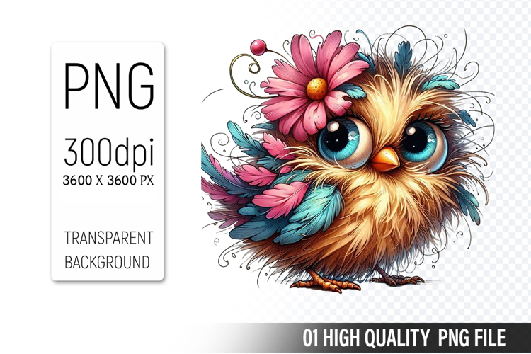 Cute Chicken, Animal Sublimation Clipart PNG