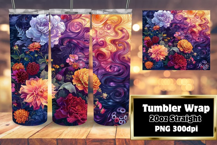 Embroidered Abstract 20oz Tumbler Sleeve