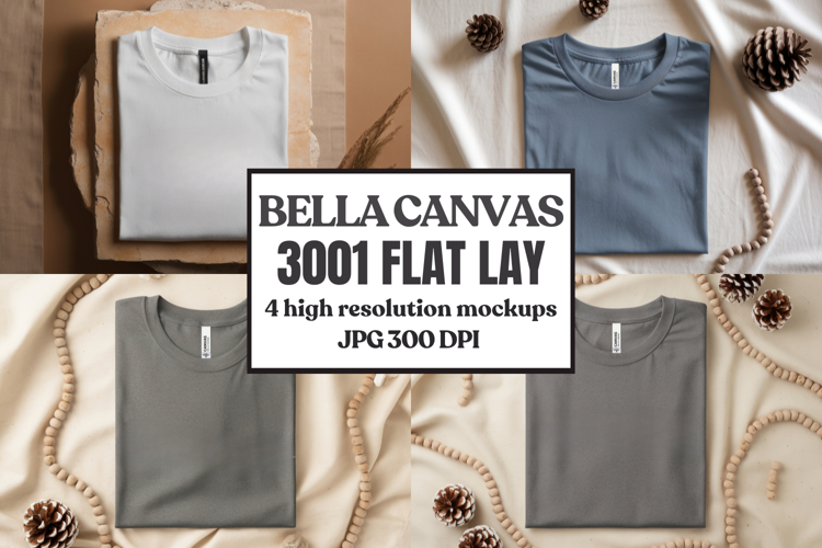 Bella Canvas 3001 Flat Lay T-Shirt Mockup