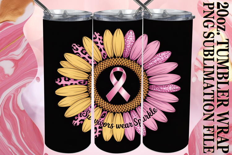 PRESENT OF SERENITY 20oz TUMBLER WRAP, Breast Cancer