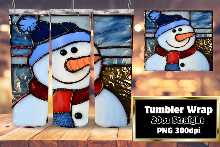 Holiday 3D Stained Glass Snowman Wrap