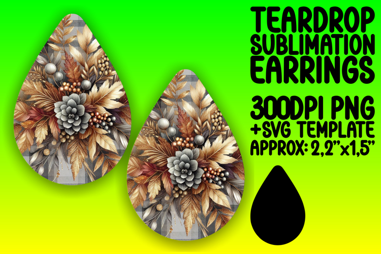 Dynamic Teardrop Design for Crafts , Autumn Flower