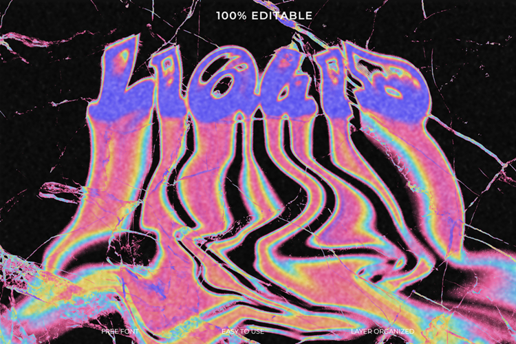 Psychedelic Text Effect Image Analysis