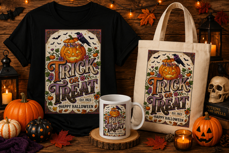 Trick or Treat PNG | Vintage Halloween Typography Design