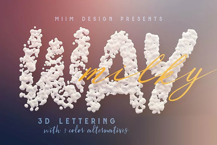 Milky Way 3D Lettering