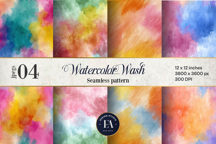Watercolor Wash Digital Paper | Seamless Rainbow Texture