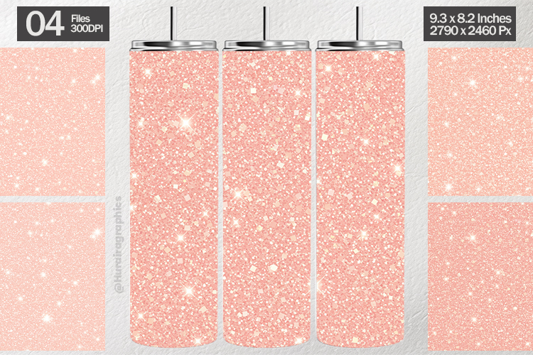 Peach Glitter Tumbler Wrap| Tumbler Sublimation