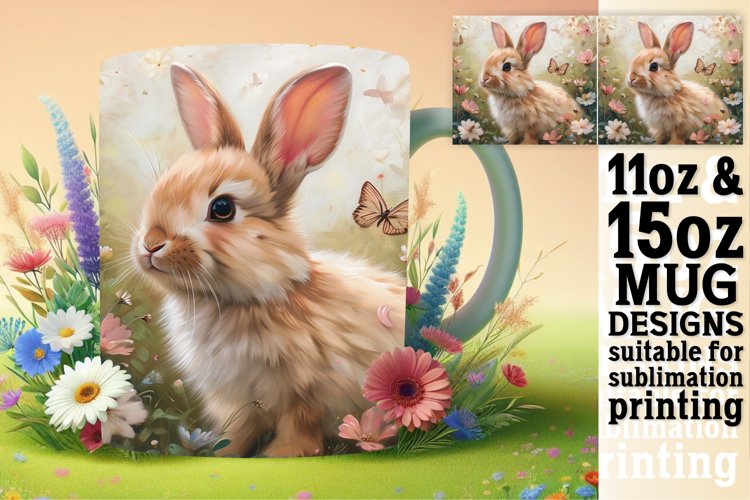 Springtime Bunny Delight: Vibrant Watercolor