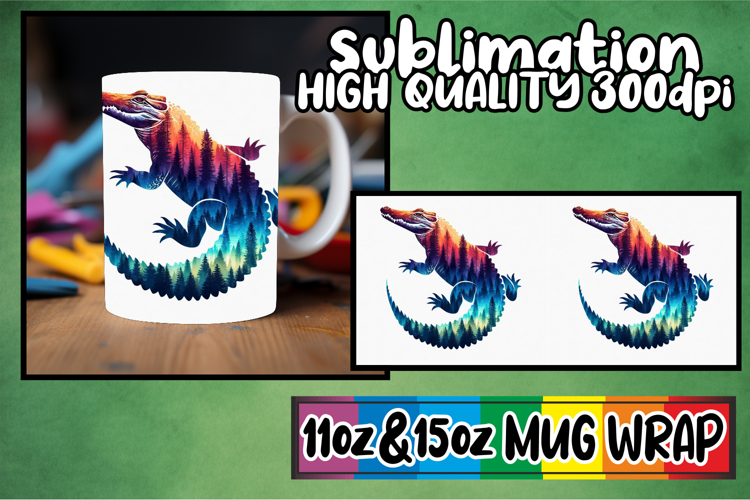Luminous vibes sublimation mug wrap, Animals Art