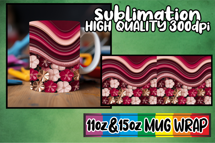 Blissful evenings 11oz 15oz sublimation wrap, Pattern