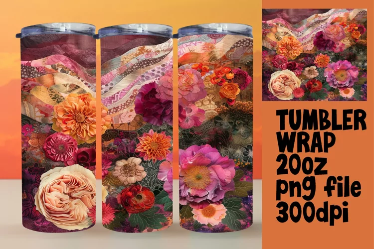 Bold 3D Embroidered Tumbler Design