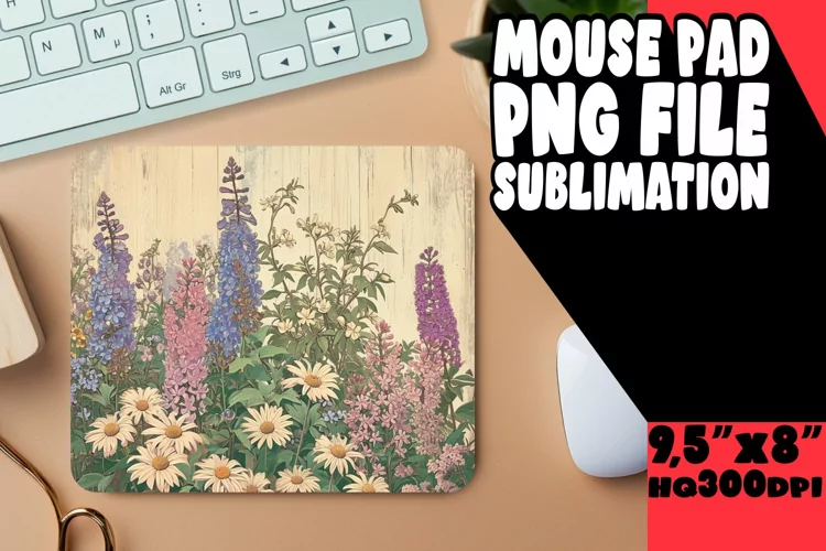 Antique Blossom Design Mouse Pad Sublimation