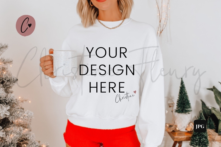 White Christmas Sweatshirt Mockup