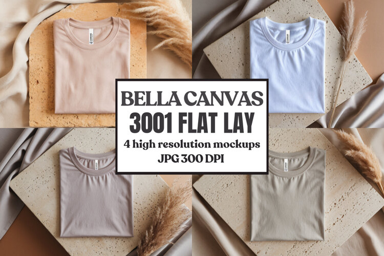 Bella Canvas 3001 Flat Lay T-Shirt Mockup example image 1