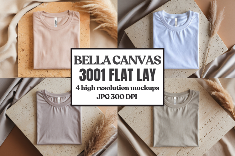 Bella Canvas 3001 Flat Lay T-Shirt Mockup