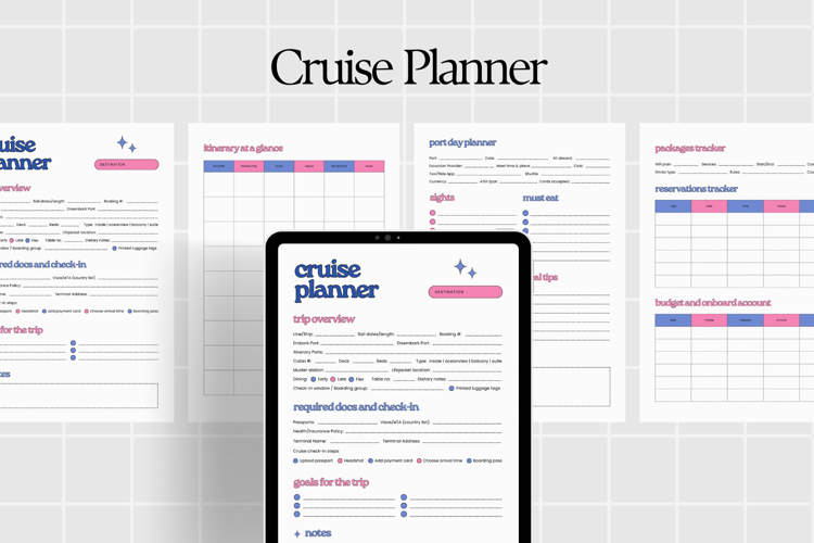 Cruise Planner Printable PDF Vacation Organization Planner example image 1