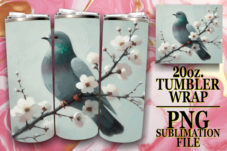 Gentle smiles 20oz tumbler wrap, Birds