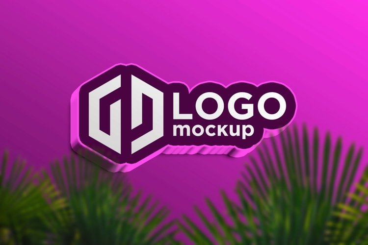 Bold Pink Logo Mockup Template example image 1