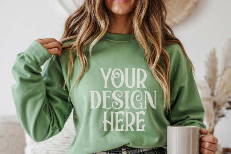 Christmas Gildan 18000 Irish Green Crewneck Sweatshirt Mocku