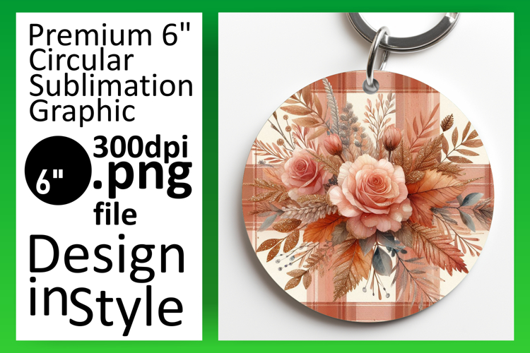 Dynamic Round Design for Coasters , Autumn Flower