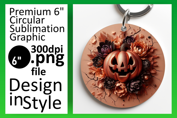 Whimsical Circle Design Car Coaster , 3D Pumpkin