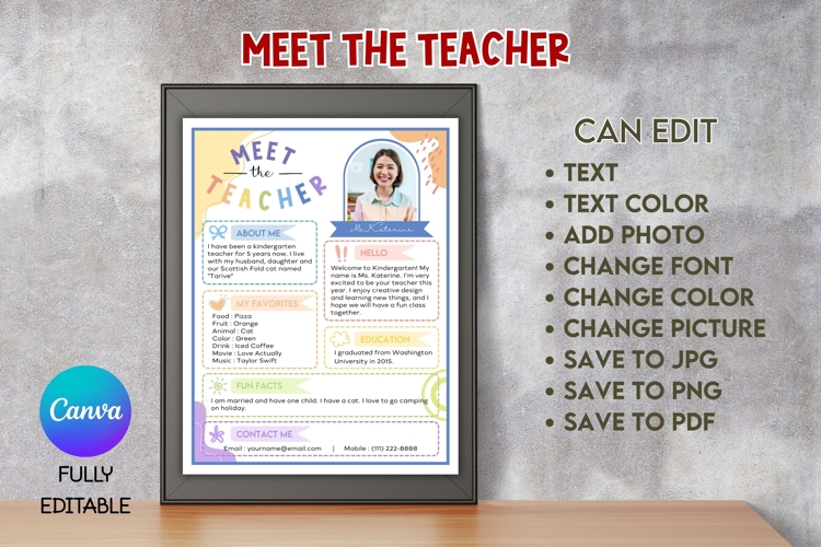 Meet the Teacher - B02 - Canva Template