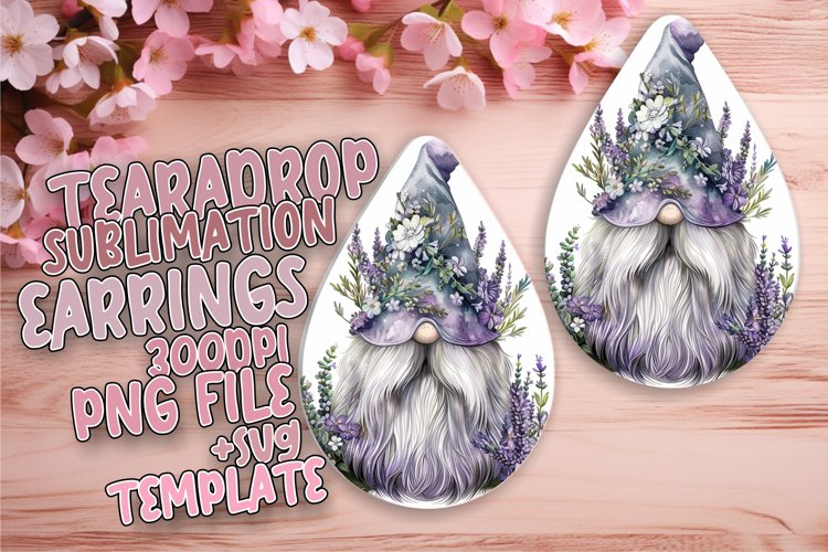 Vibrant Gnome Harmony: Sublimation Teardrop Elegance