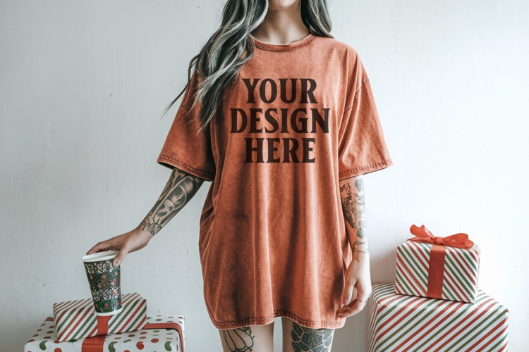 Yam Christmas Comfort Colors 1717 TShirt Mockup, CC 1717
