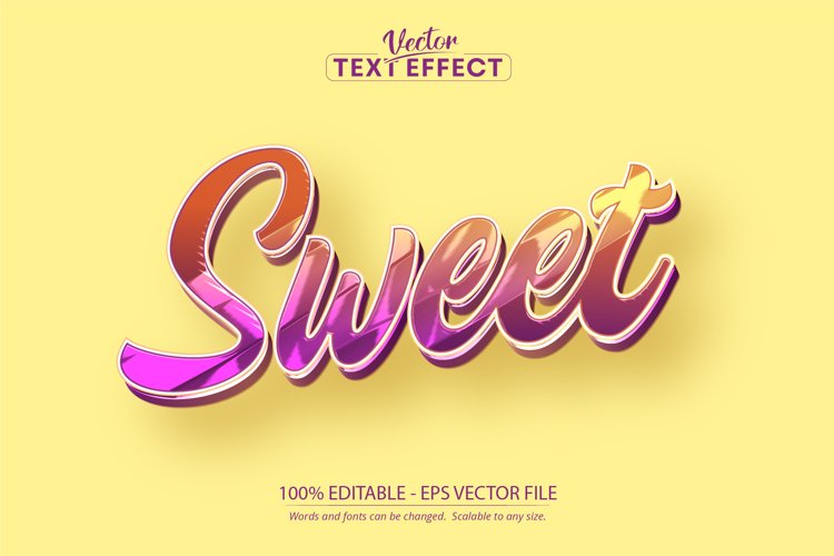 Cartoon text effect, editable sweet text and comic text