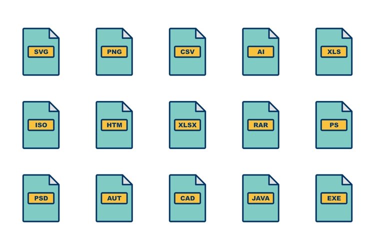 Set Of File Format Icons