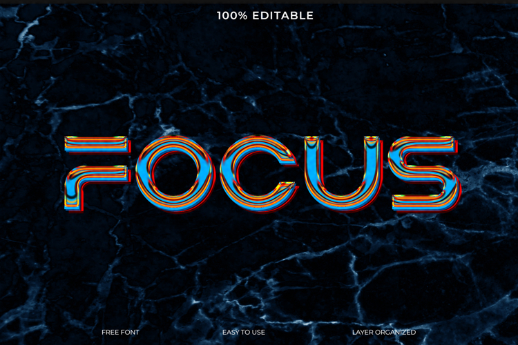 Holographic Retro 3D Text Effect PSD Template