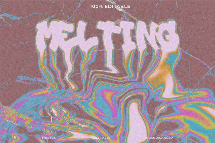 Melting Liquid Text Effect PSD Template