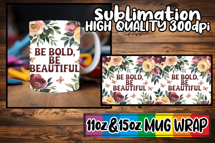 Joyful adventures 11oz 15oz sublimation wrap, Flower Quote example image 1