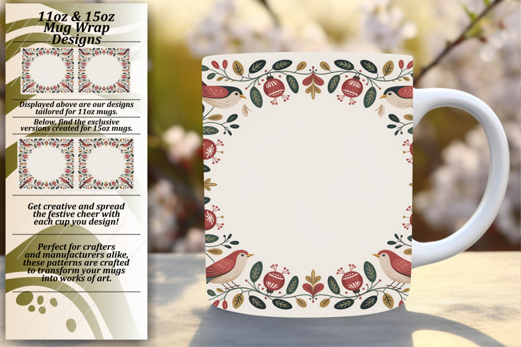 Charming 11oz Mug Wrap Png Artwork , Christmas