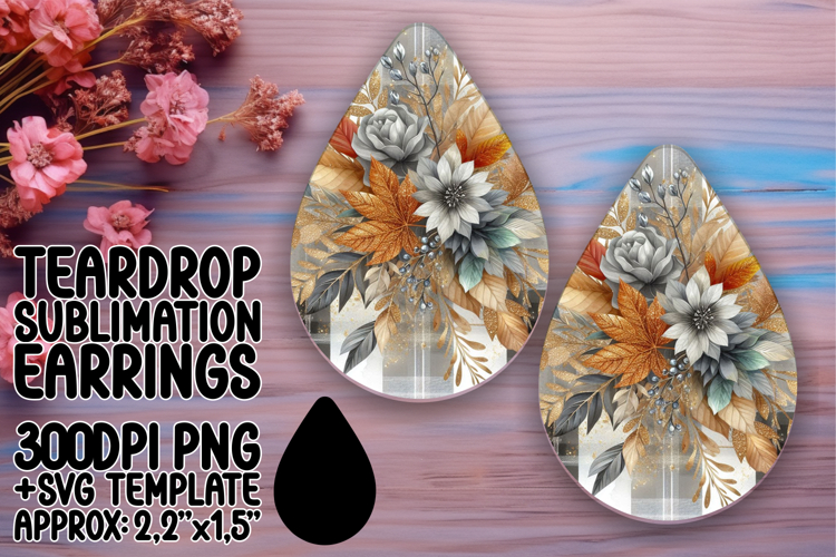 Fresh Teardrop Design for Earrings , Autumn Flower