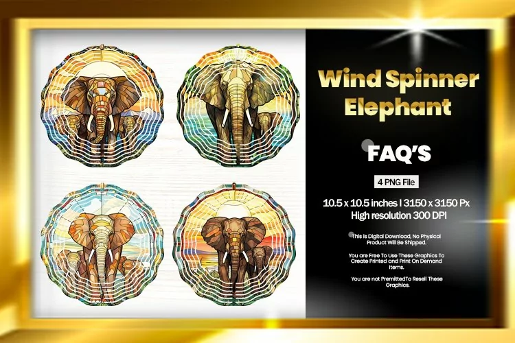 Elephant Wind Spinner Sublimation - 04 Variations